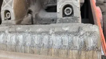 Close up of a blow bar for impact crusher